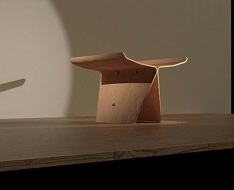 Sori Yanagi  Stool AutoCad 3D Illustration